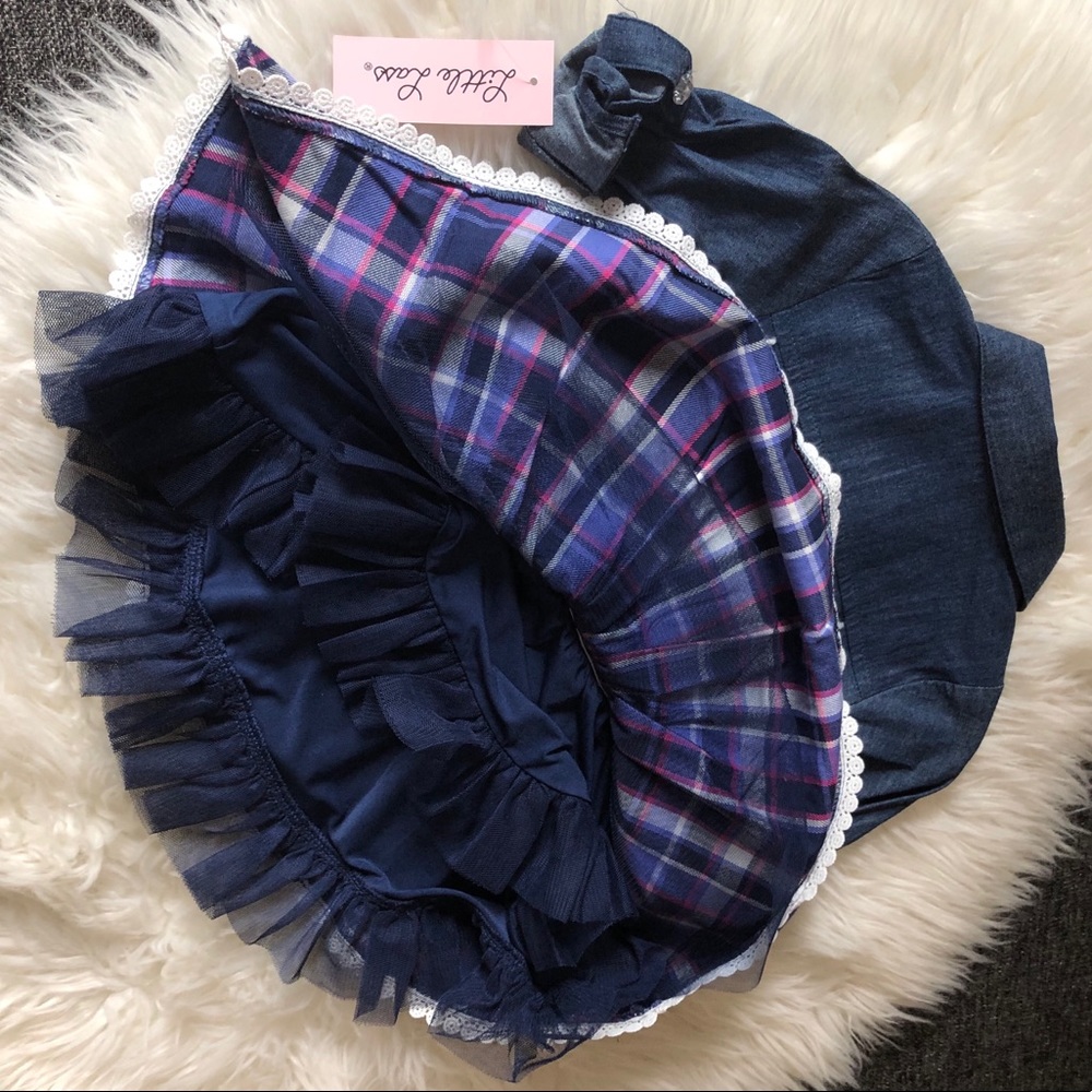 Little Lass Girls' Chambray Flannel Dress - 12M - Picture 3 of 8
